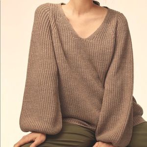 Babaton Aritzia Valadon Merino Wool Balloon Sleeve Knit Sweater
